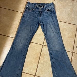 AE Next Level Super Low-Rise Flare Jean size 4